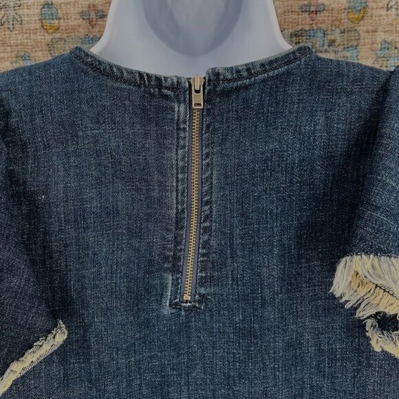 Stem Denim Dress Girls Size 8 Flutter Sleeve Dark Wash - Picture 5 of 10